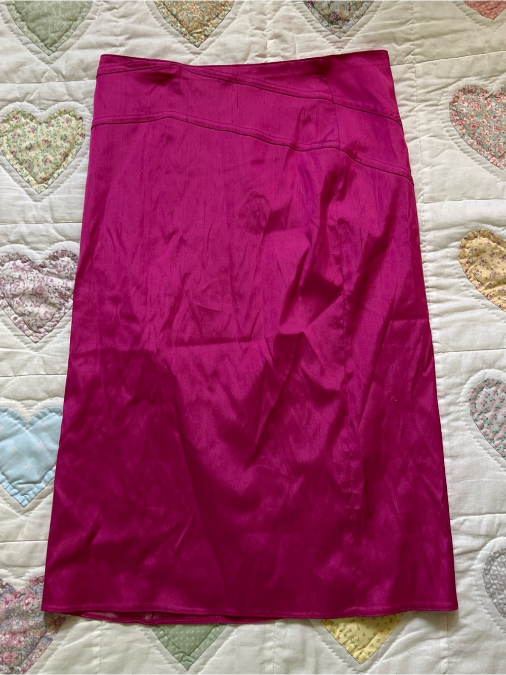 Bluemarine Pink Satin Silk Midi Skirt Vintage Made in Italy Size 38 Fits US S